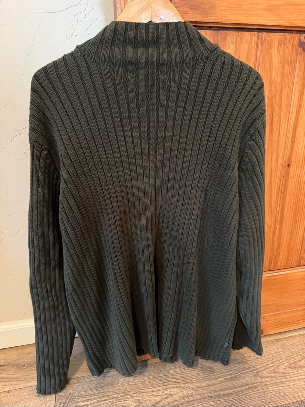 EUC Lauren Ralph Lauren Olive Green Ribbed Mock Neck Cotton Sweater Size 3X - Picture 4 of 8